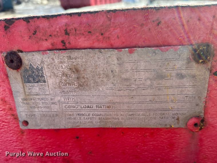 image for item FK1683 1997 Trail King Industries TK20 equipment trailer