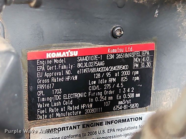 image for item FN5691 2008 Komatsu WA200PZ-6 wheel loader
