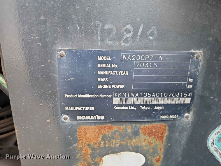 image for item FN5691 2008 Komatsu WA200PZ-6 wheel loader