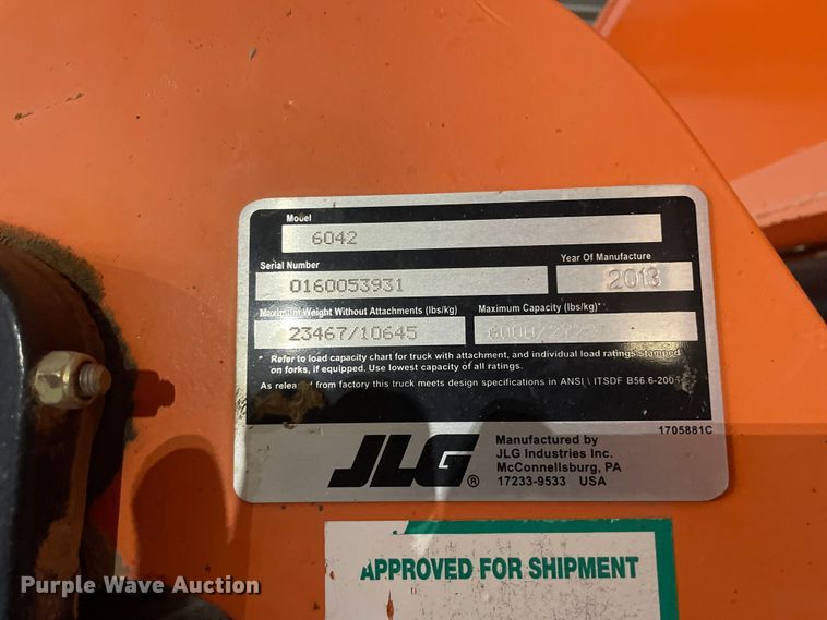 image for item GP9711 2013 JLG 6042 telehandler