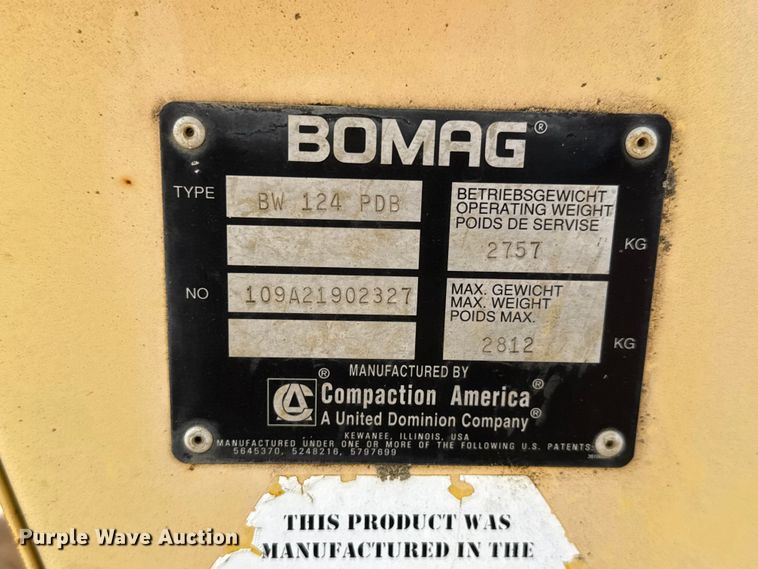 image for item NA9316 Bomag BW124PDB single drum vibratory padfoot roller