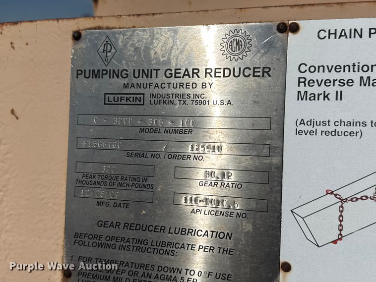 image for item NA9339 2009 Lufkin C-320D-305-100 pump jack