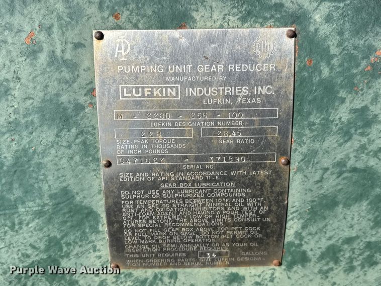 image for item NA9340 Lufkin M-228D-256-100 pump jack