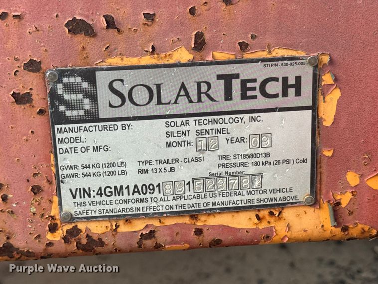 image for item OE9573 2009 SolarTech Silent Sentinel arrow board