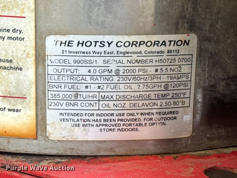 image for item OE9579 Hotsy 990SS/1 pressure washer