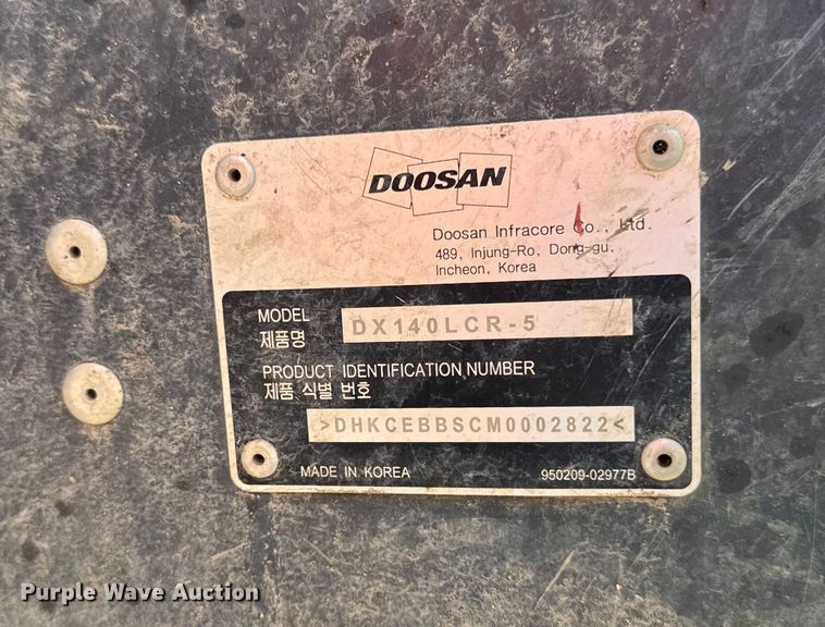 image for item YA1213 2021 Doosan DX140LCR-5 excavator