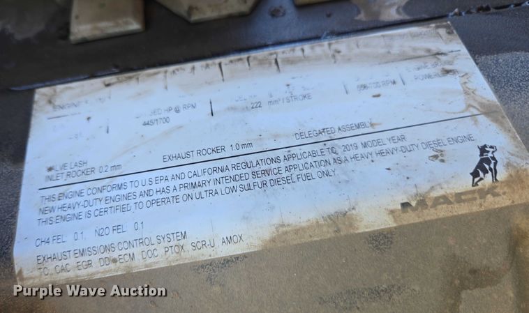image for item YA1742 2020 Mack Granite GR64F dump truck