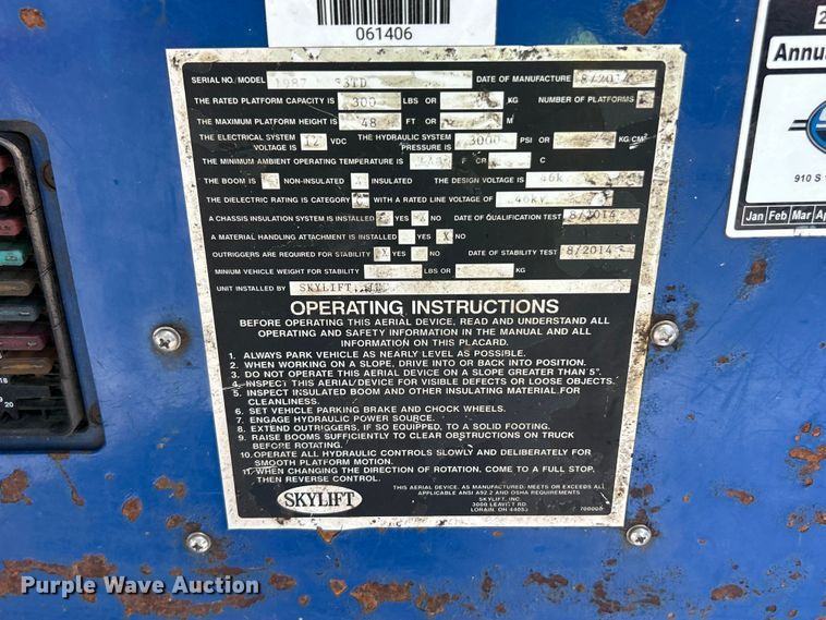 image for item YA2826 2014 SkyLift 53TD tracked boom lift