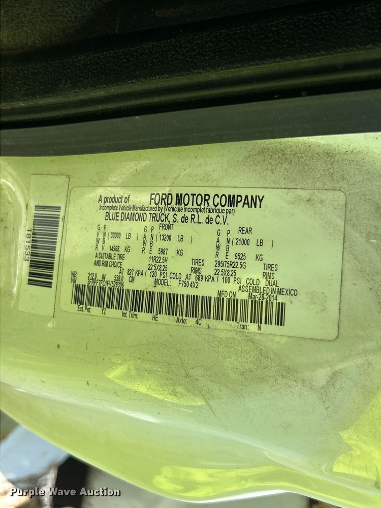 image for item YA2833 2015 Ford F750 Super Duty forestry bucket truck