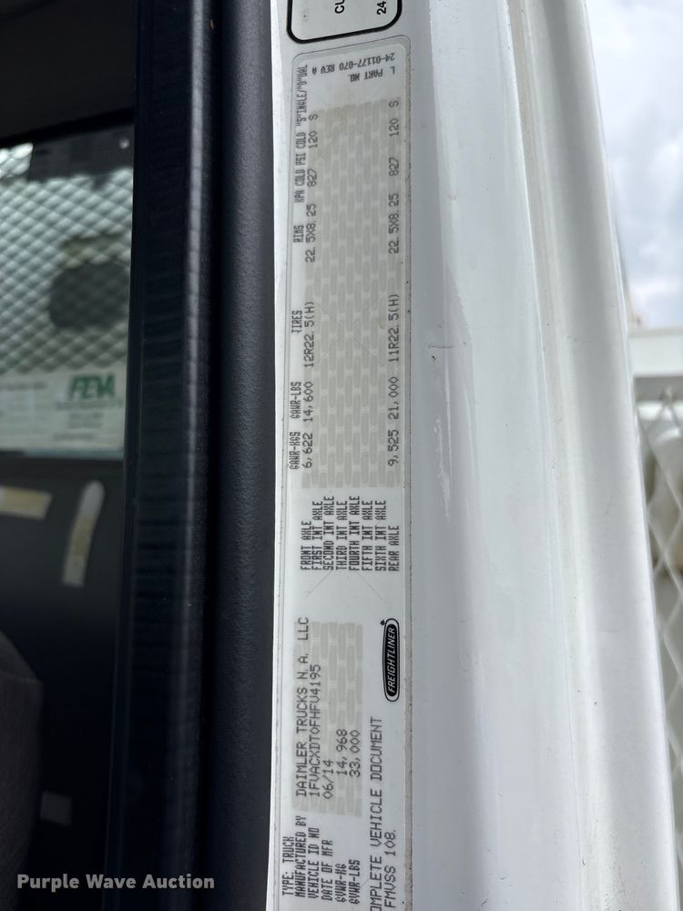 image for item YA2844 2015 Freightliner Business Class M2 forestry bucket truck