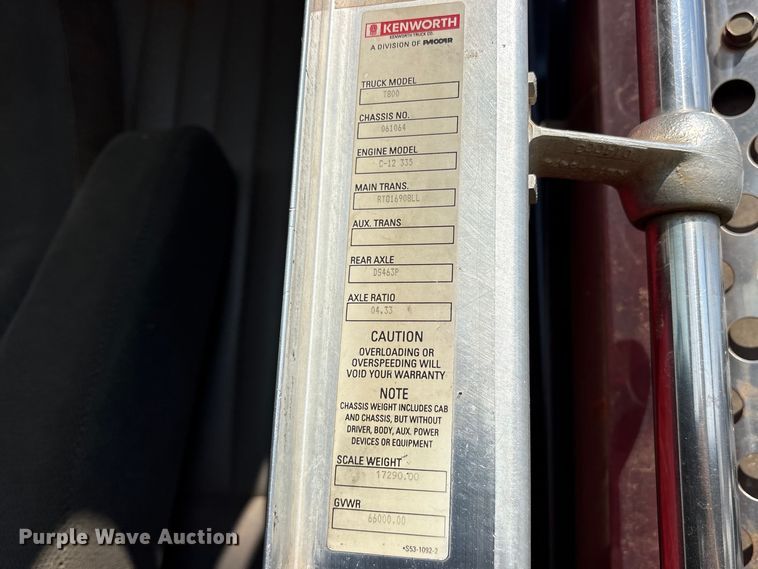 image for item YA2857 2004 Kenworth T800 dump truck