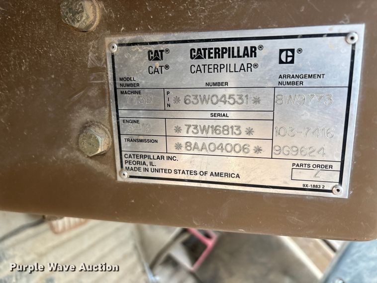 image for item YA3037 1995 Caterpillar 773B haul truck