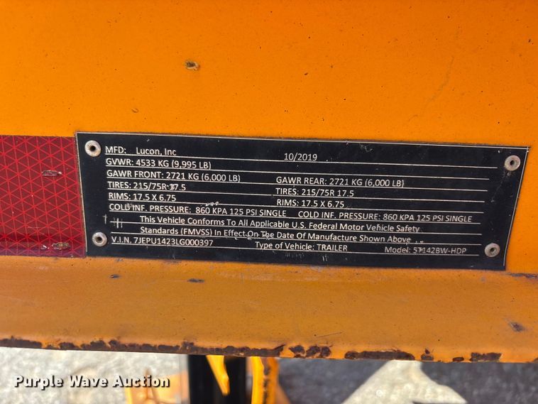 image for item YA3047 2020 Lucon 5T142BW-HDP equipment trailer