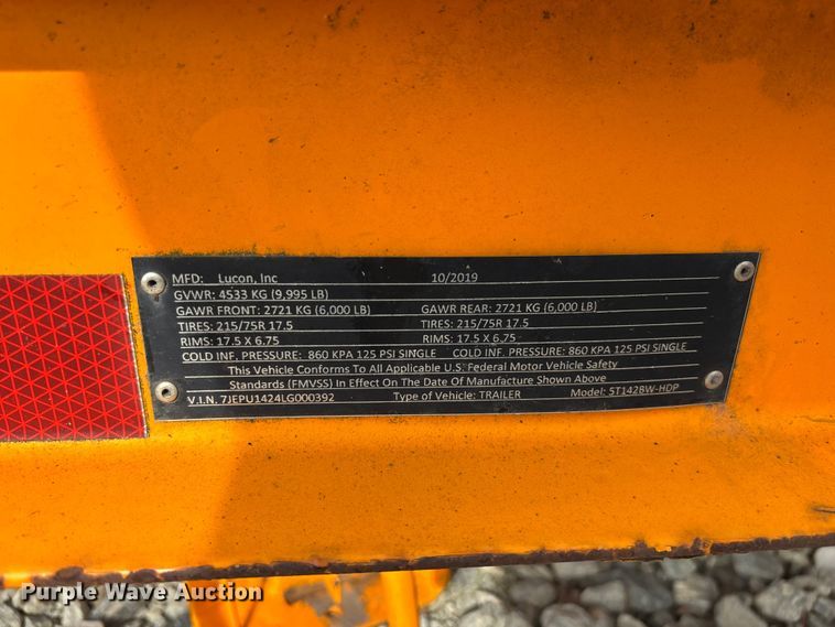 image for item YA3048 2020 Lucon 5T142BW-HDP equipment trailer