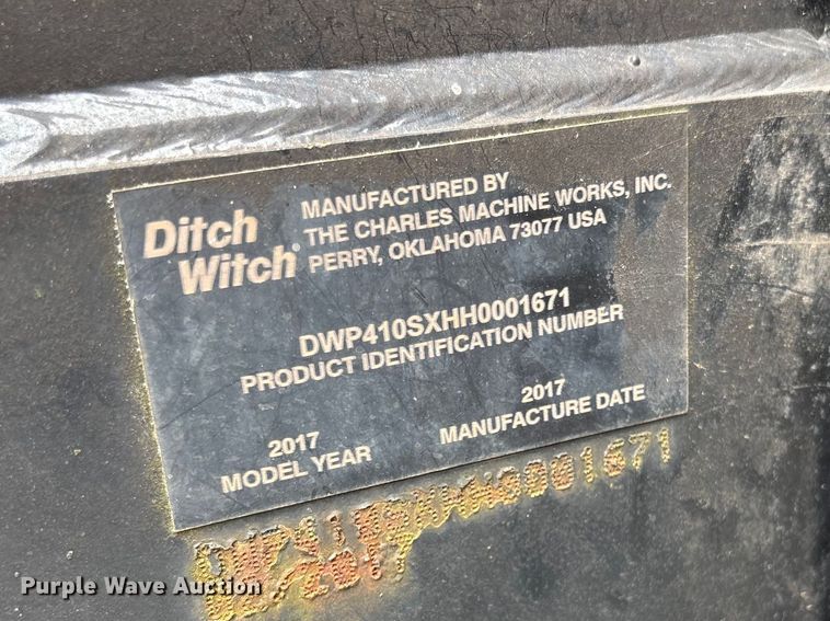 image for item YA3075 2017 Ditch Witch 410SX trencher
