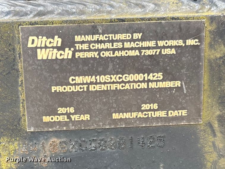 image for item YA3078 2016 Ditch Witch 410SX trencher