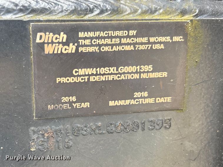 image for item YA3079 2016 Ditch Witch 410SX trencher