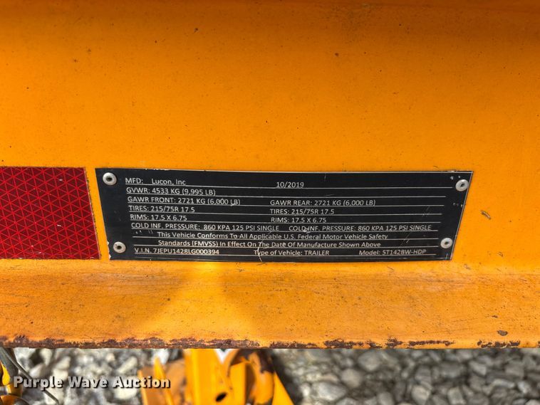 image for item YA3081 2020 Lucon 5T142BW-HDP equipment trailer