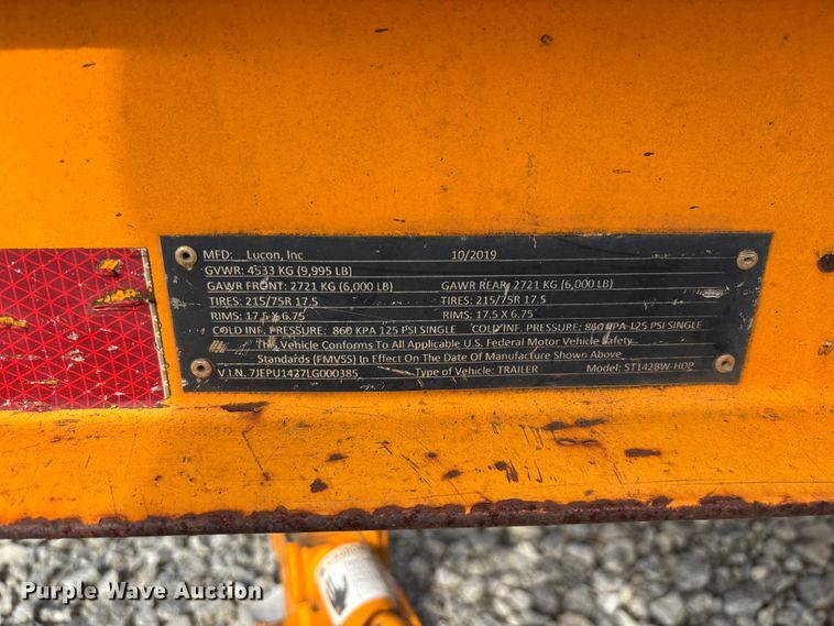 image for item YA3085 2020 Lucon 5T142BW-HDP equipment trailer
