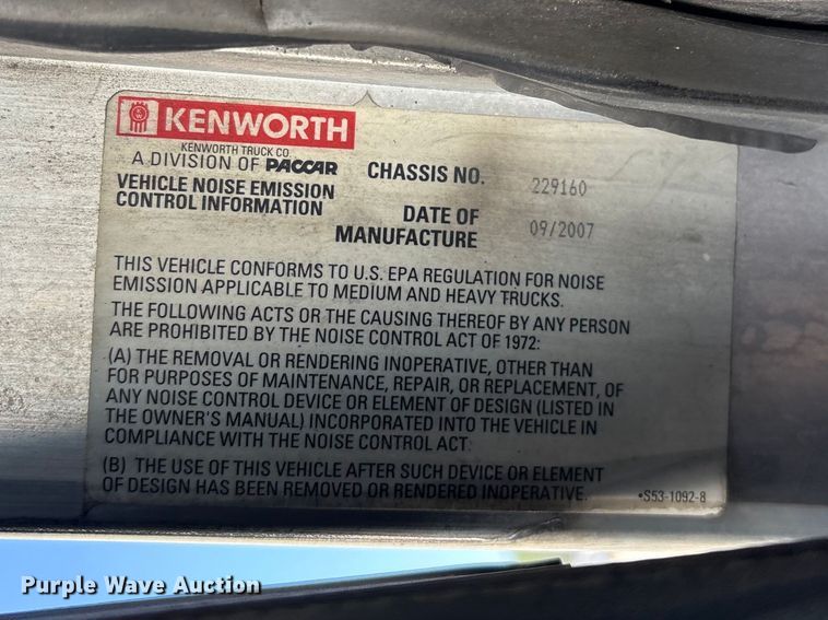 image for item YA3343 2008 Kenworth T660 dump truck