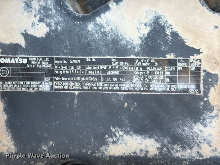 image for item YA3353 2022 Komatsu PC210LC-11 excavator