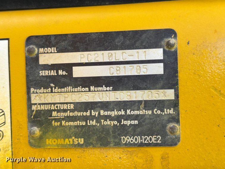 image for item YA3353 2022 Komatsu PC210LC-11 excavator