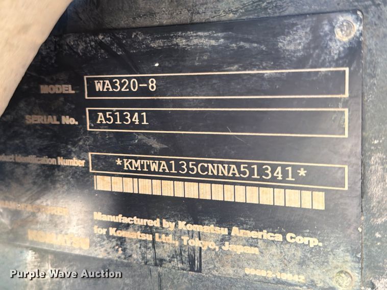 image for item YA3354 2023 Komatsu WA320-8 wheel loader