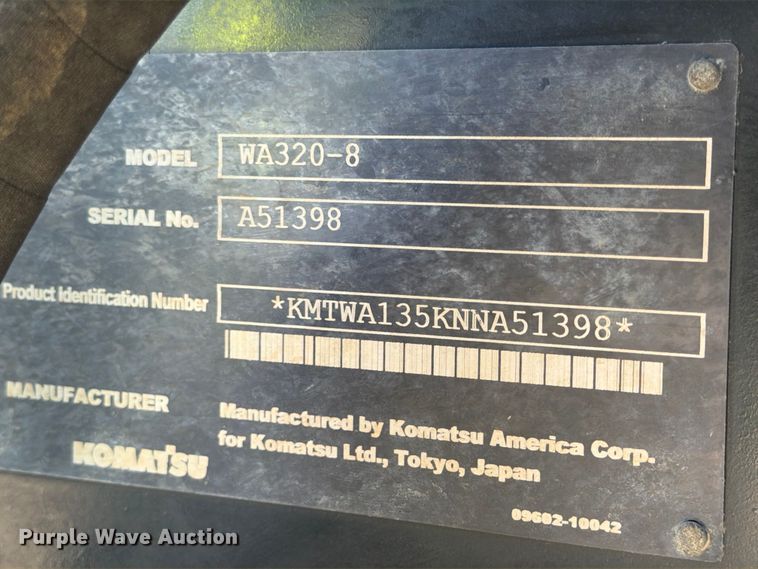 image for item YA3355 2023 Komatsu WA320-8 wheel loader