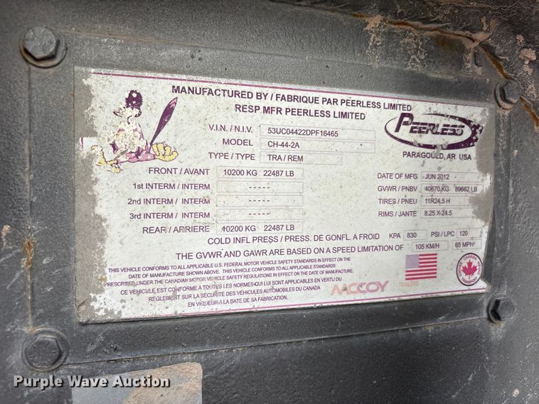 image for item YA3451 2013 Peerless CH-44-2A double pump cement trailer