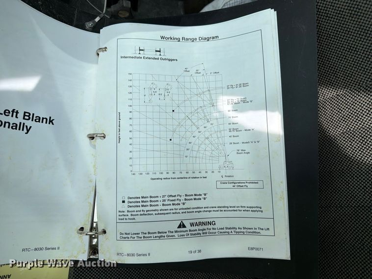 image for item YA3552 2012 Link-Belt RTC8030 crane