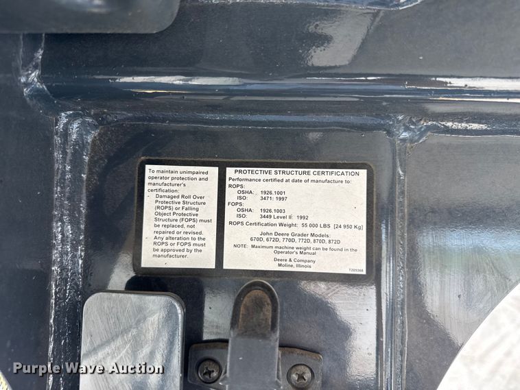 image for item EW4611 2007 John Deere 770D motor grader