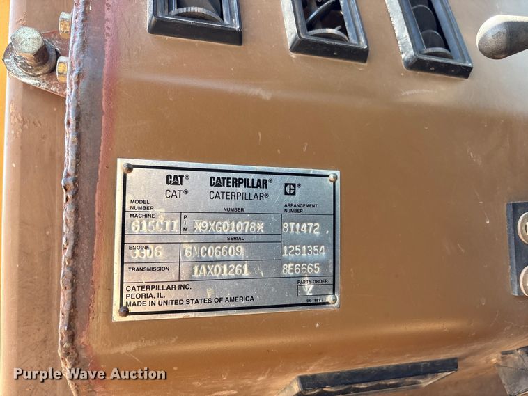 image for item EW4613 1998 Caterpillar 615C Series II elevating scraper