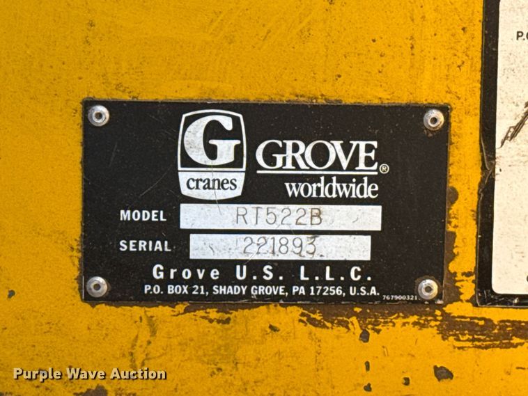 image for item EW4621 2000 Grove RT522B crane