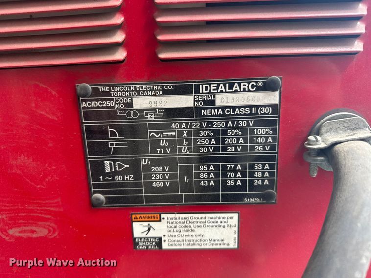 image for item EW4683 Lincoln Ideal arc 250 welder
