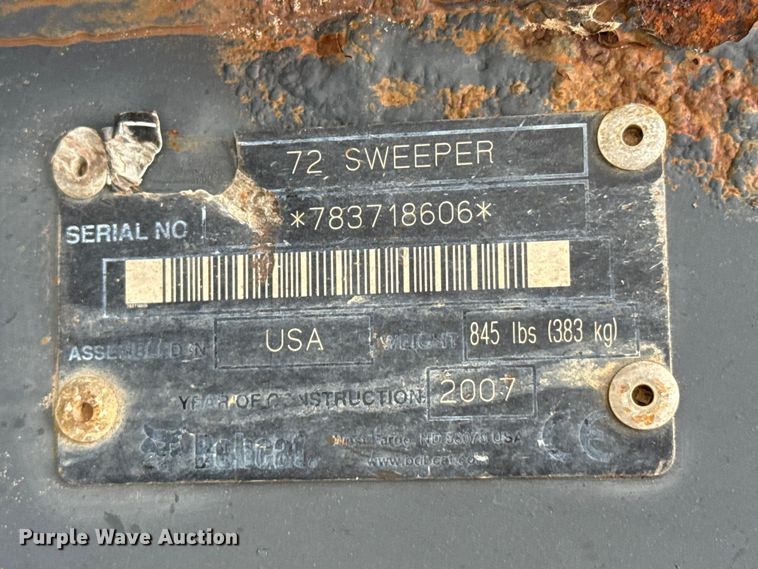 image for item EW4705 2007 Bobcat 72 Sweeper skid steer sweeper