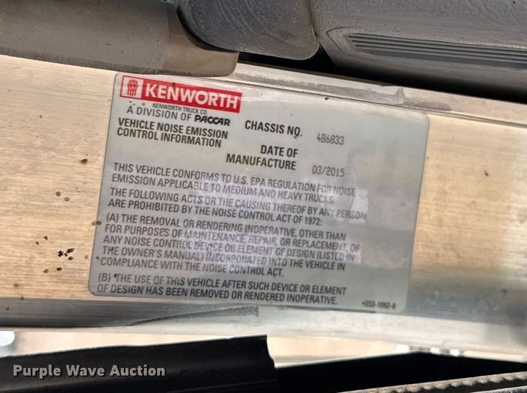 image for item GP9694 2016 Kenworth T800 crane truck