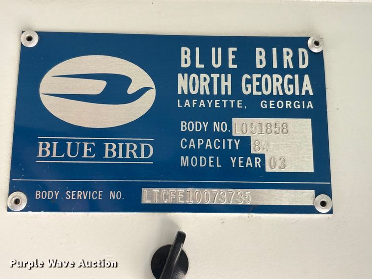 image for item DO5222 2003 Blue Bird TC2000 school bus