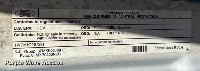 image for item DU0353 2008 Ford F250 Super Duty XL Ext. Cab pickup truck