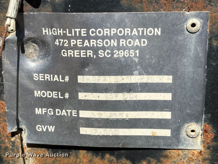 image for item DV4339 2001 High Lite V-T1500D vacuum trailer