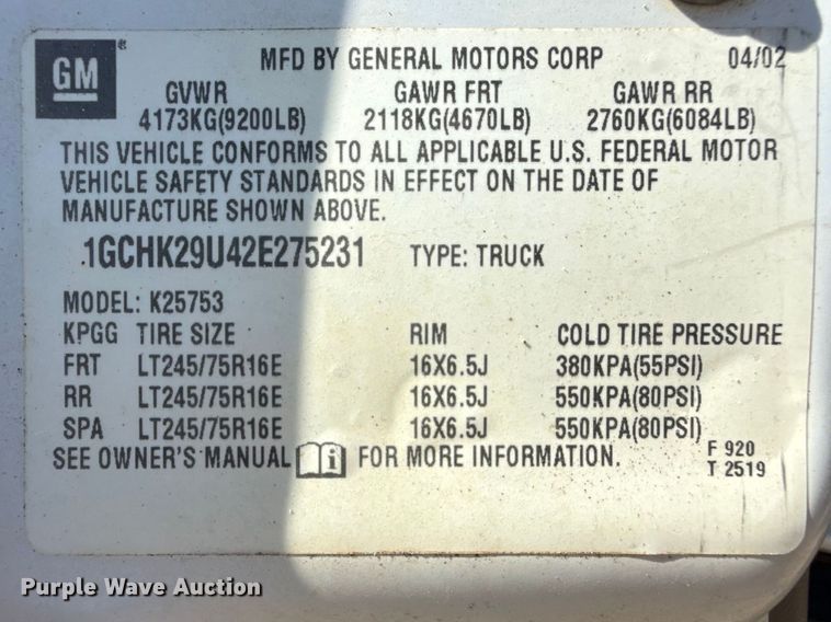 image for item DZ5327 2002 Chevrolet Silverado 2500HD Ext. Cab pickup truck