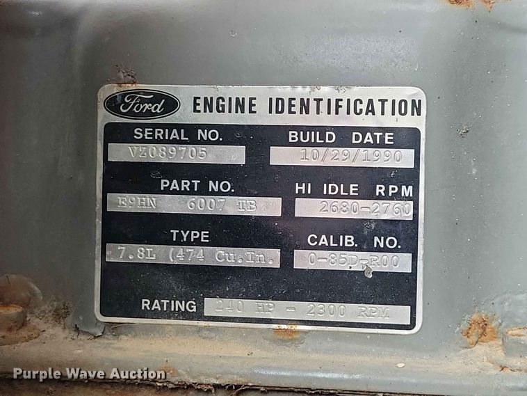 image for item DZ7147 1991 Ford L8000 tanker fire truck