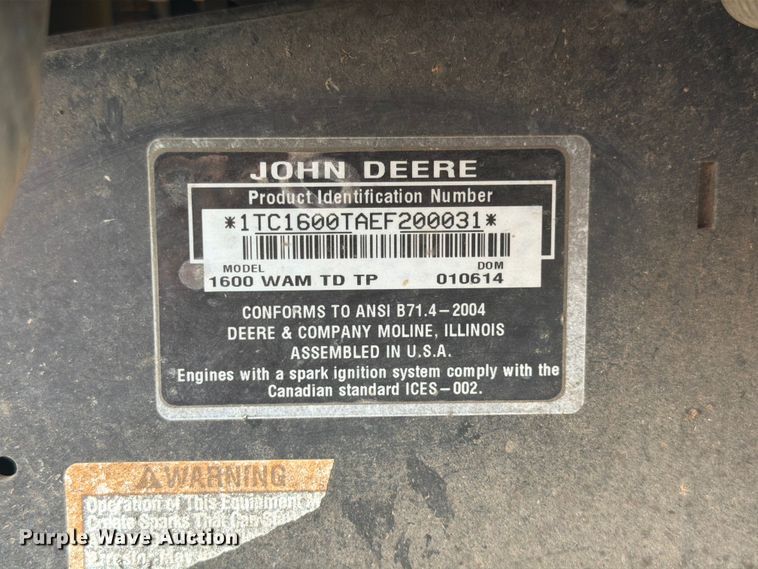 image for item EA4931 2014 John Deere 1600 Turbo Series II lawn mower