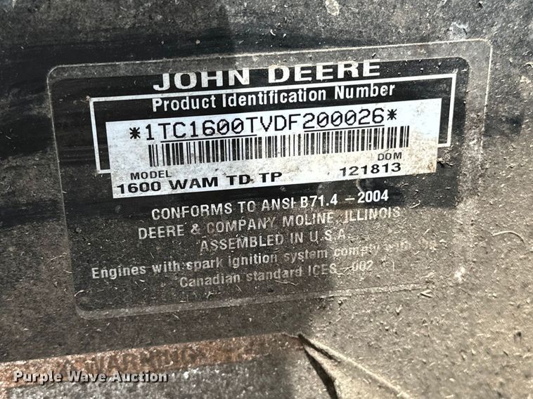 image for item EA4937 2013 John Deere 1600 Turbo Series II lawn mower