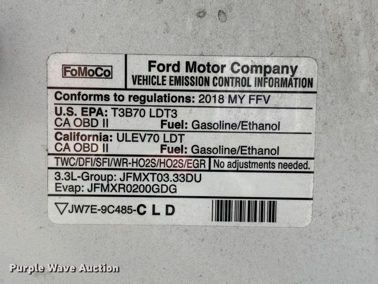 image for item EC8354 2018 Ford F150 Ext. Cab pickup truck