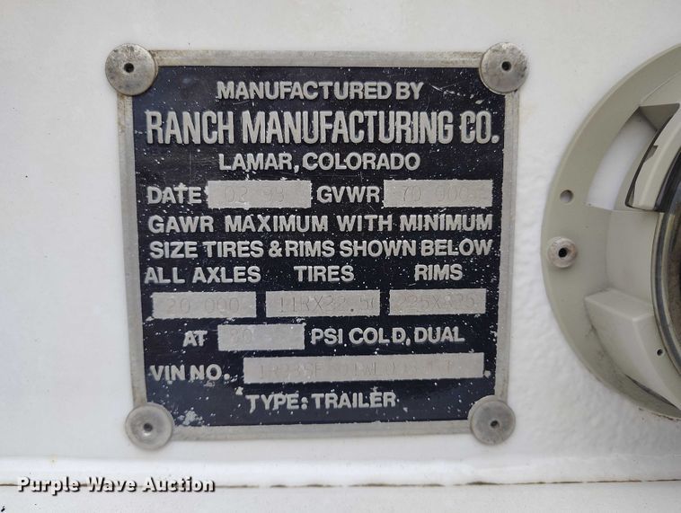 image for item ED0120 1998 Ranco bottom dump trailer
