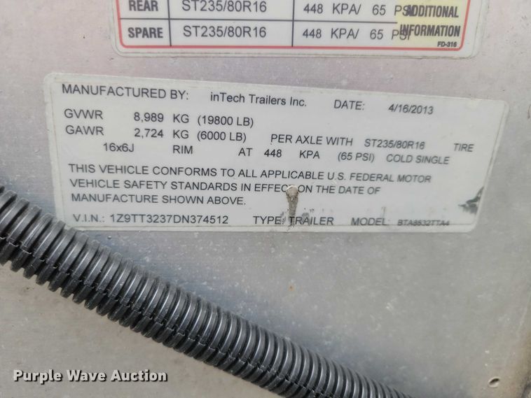 image for item EE1005 2013 InTech BTA fiber optic splicing trailer