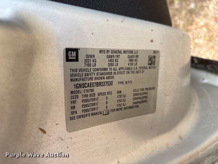 image for item EF1149 2011 Chevrolet Tahoe SUV
