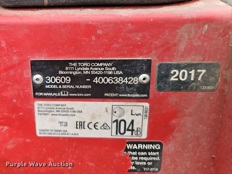 image for item EO7380 2017 Toro Groundsmaster 4000D lawn mower
