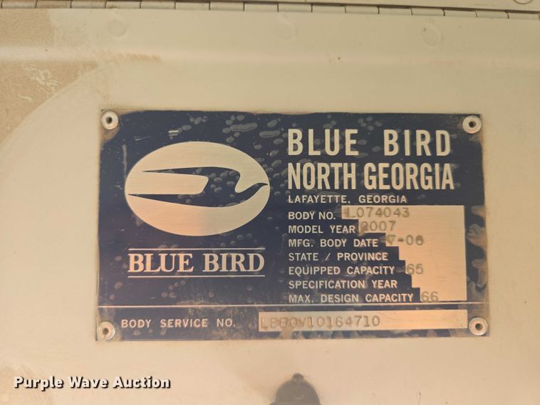 image for item ER1620 2007 Blue Bird Vision school bus