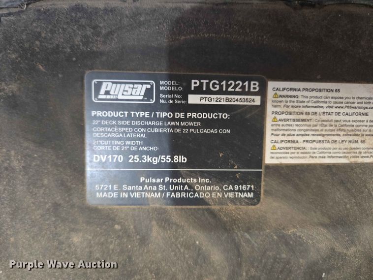 image for item ER1624 Pulsar PTG1221B lawn mower